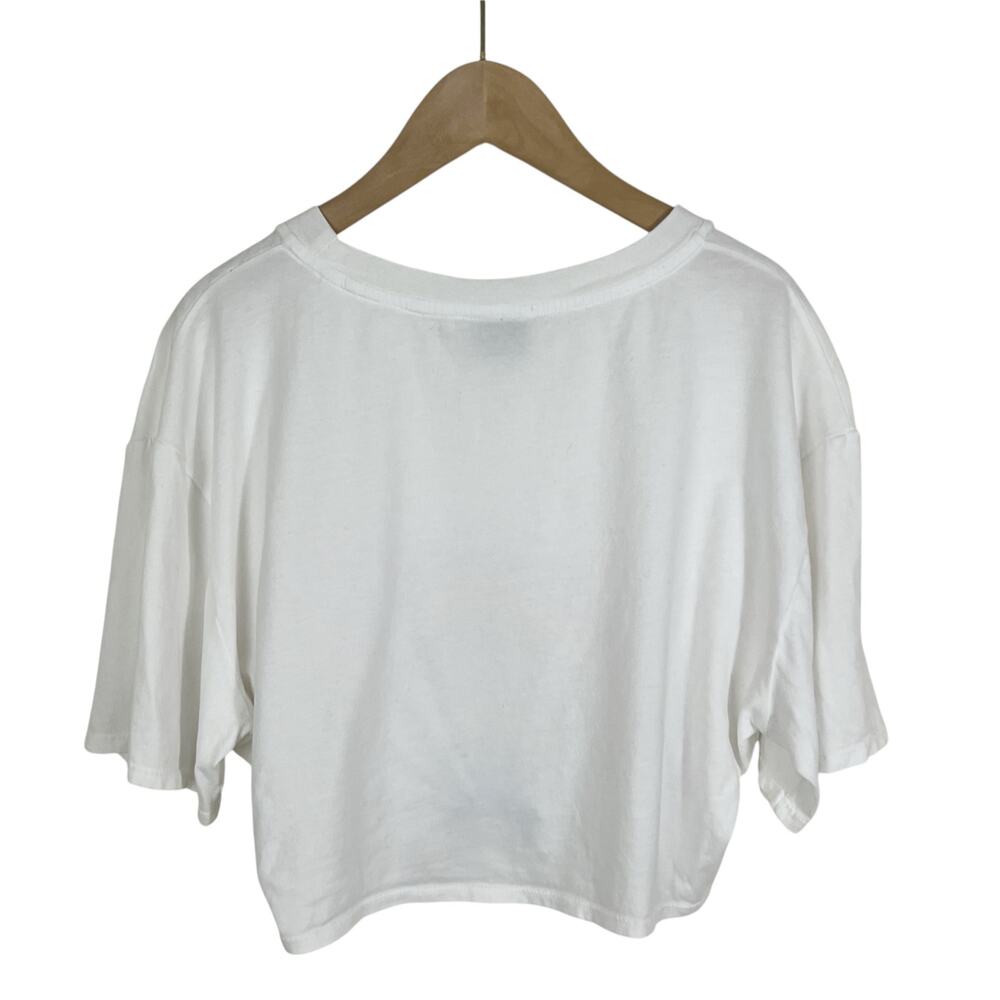 NWT Le Superbe Summer Under The Rainbow Cropped White Tee Size Medium - Picture 3 of 10